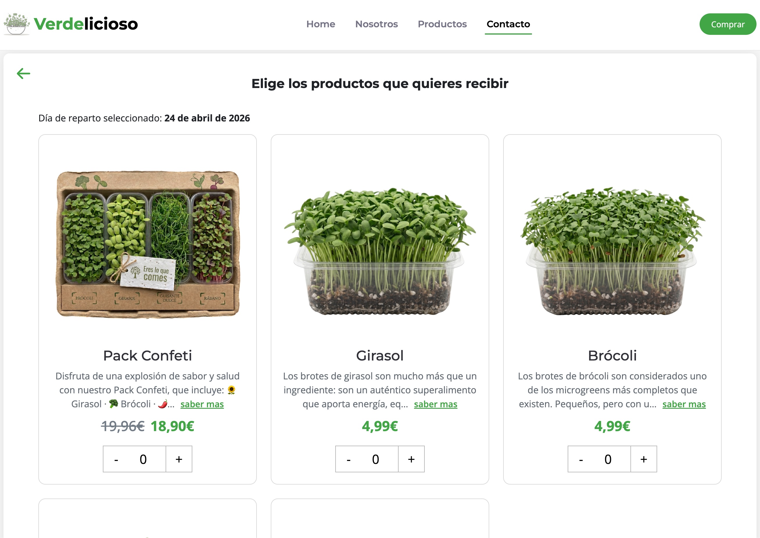 Elige tus microgreens